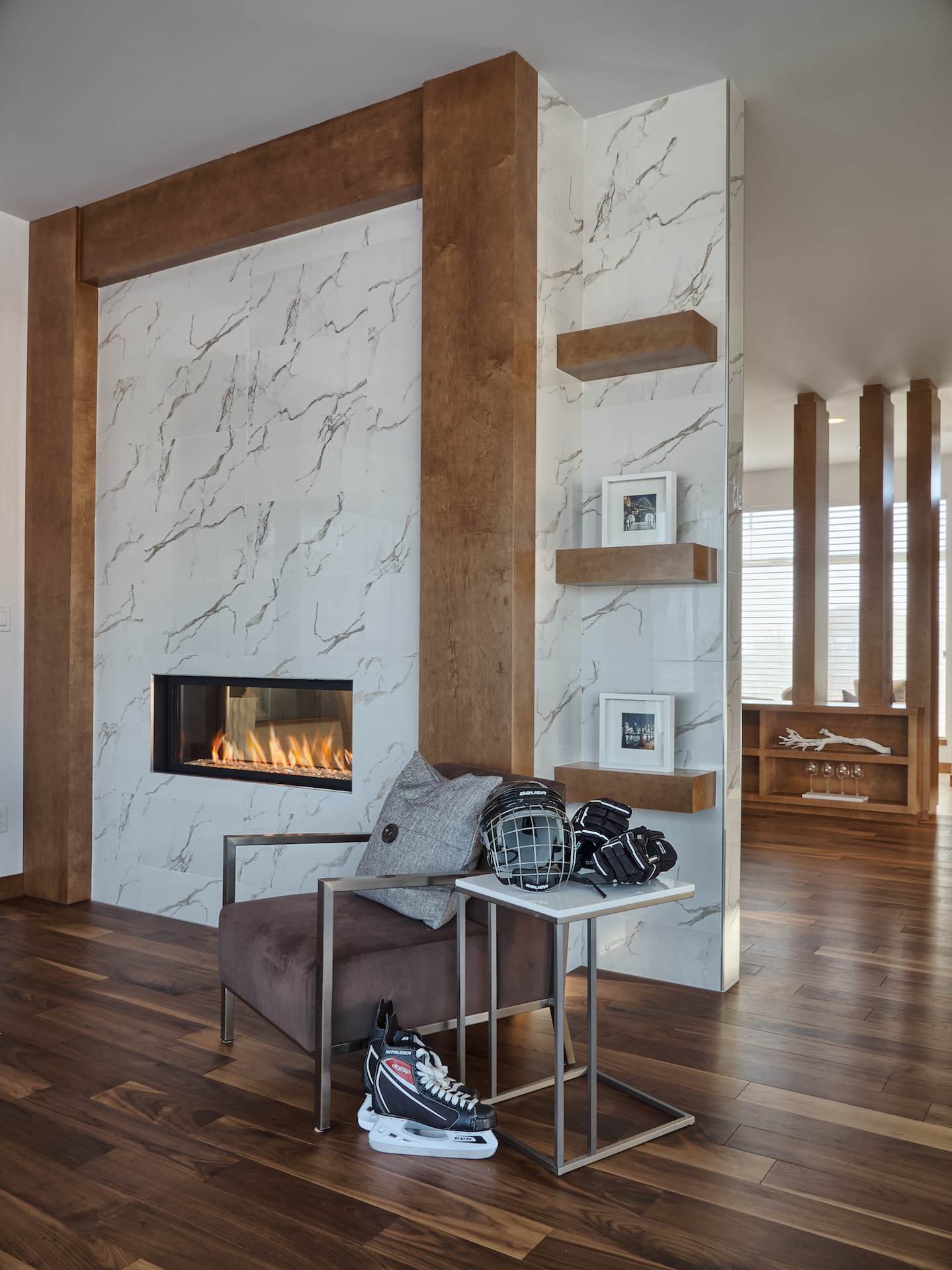 custom granite fireplace